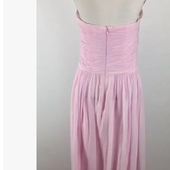 Donna Morgan "Stephanie" Long Strapless Chiffon Dr - Picture 3 of 8